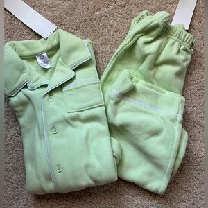 NWT Baby Gap Green Kids Fleecy Warm Pajama Set